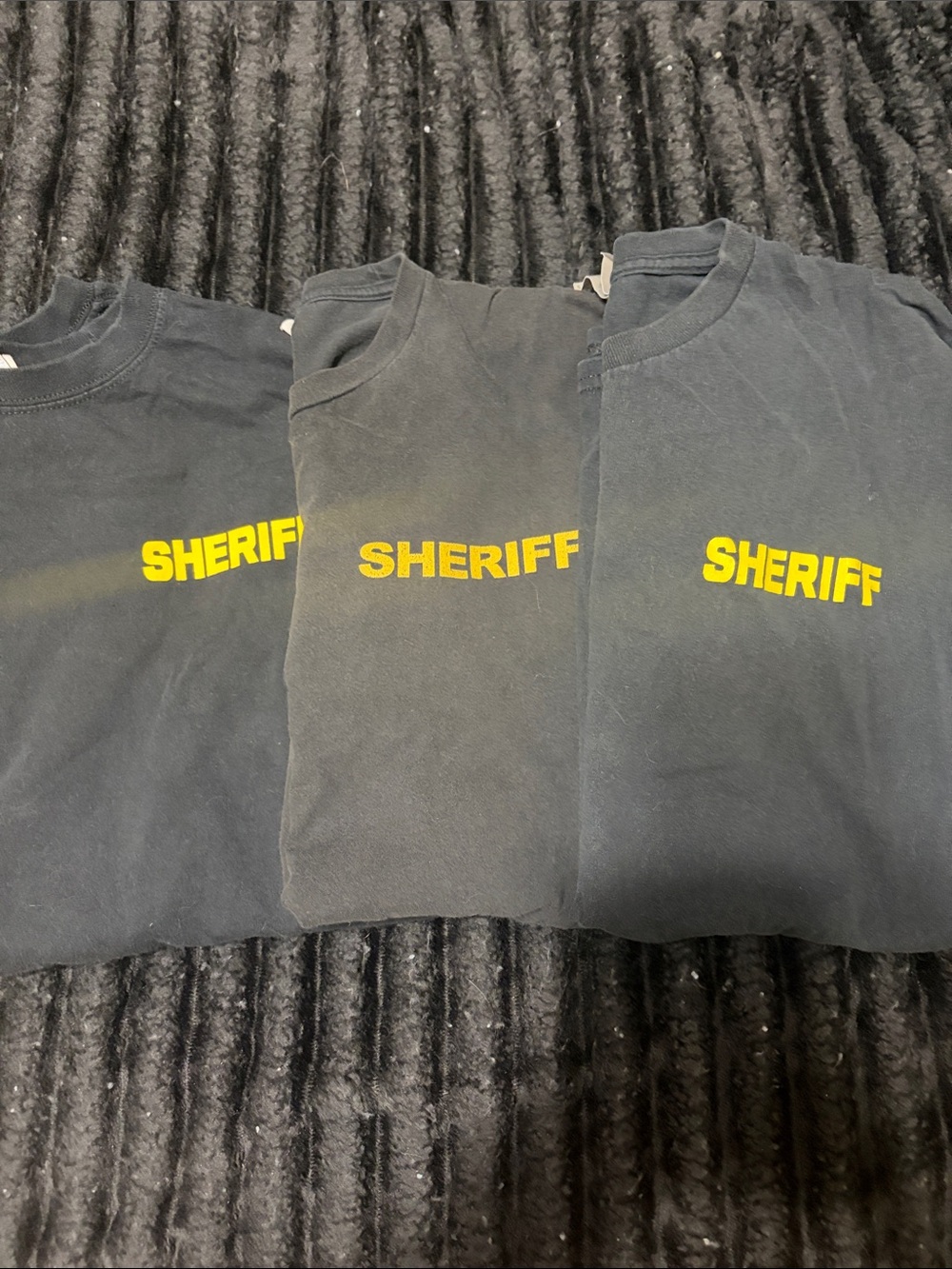 Sheriff Graphic Black Men's T-Shirt - Yellow Print